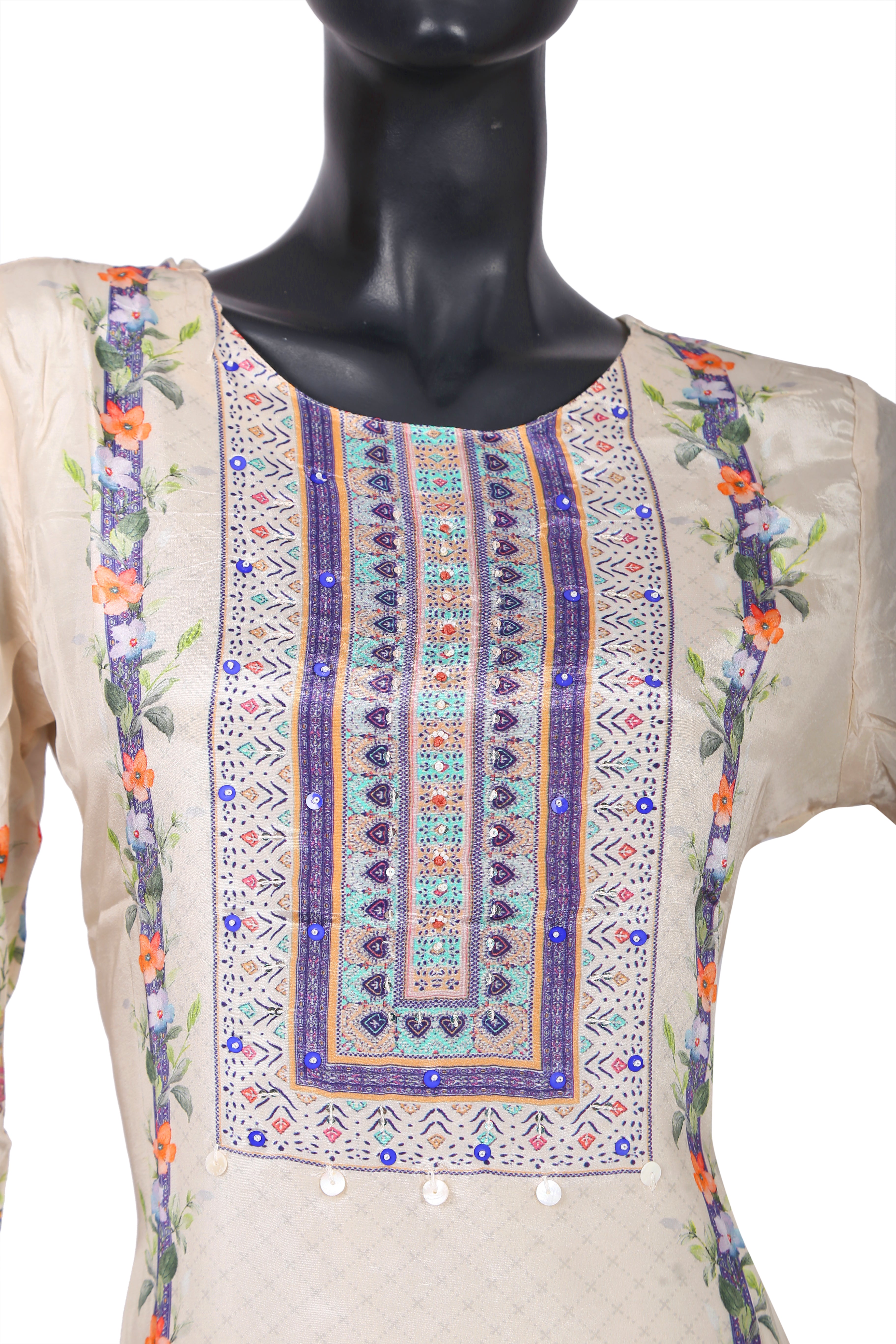Ivory Garden Floral Embroidered Kurta Set
