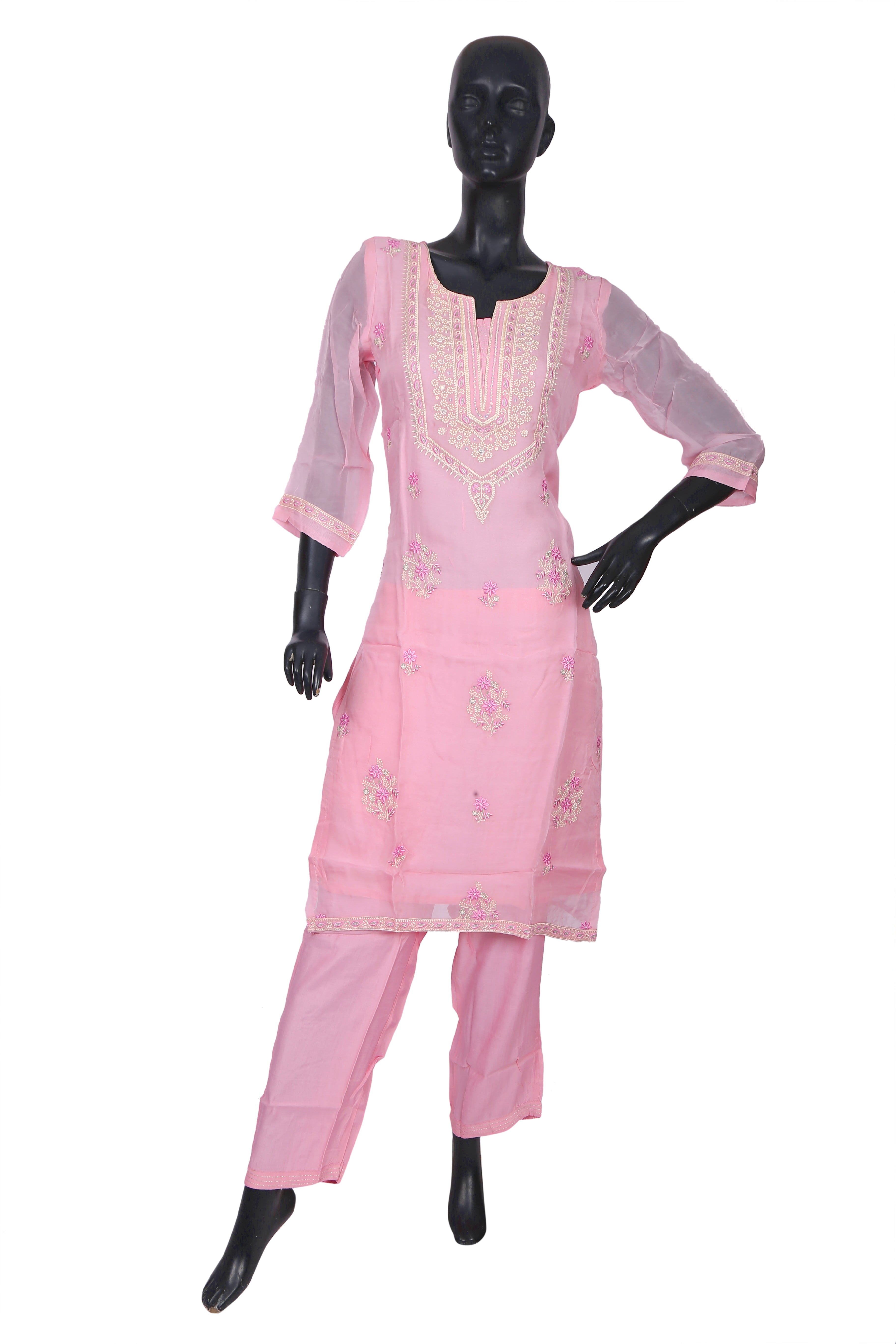 Lysandra Embroidered Pure Organza Kurta Set