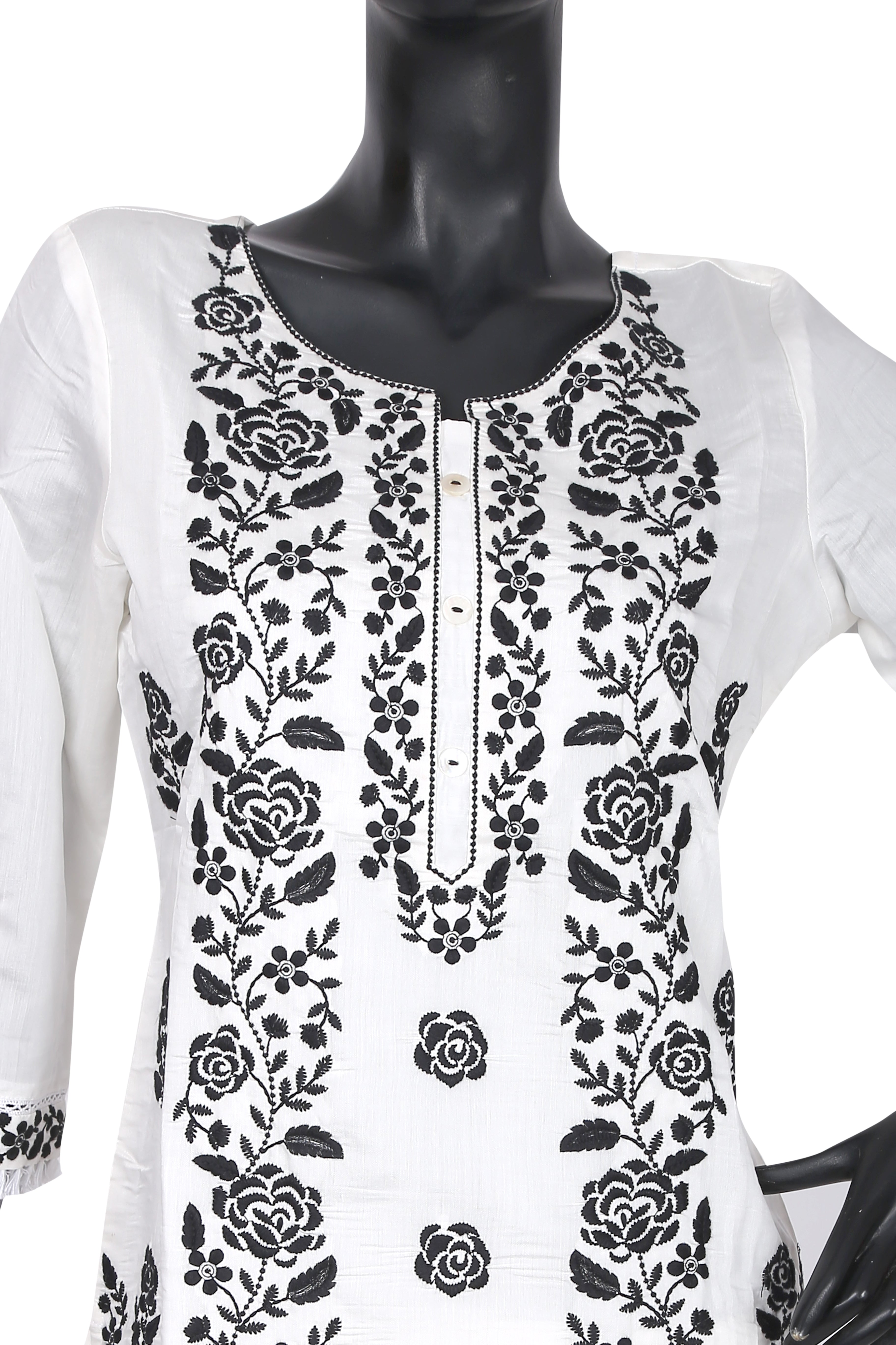 Cream Chikankari Kurta Set